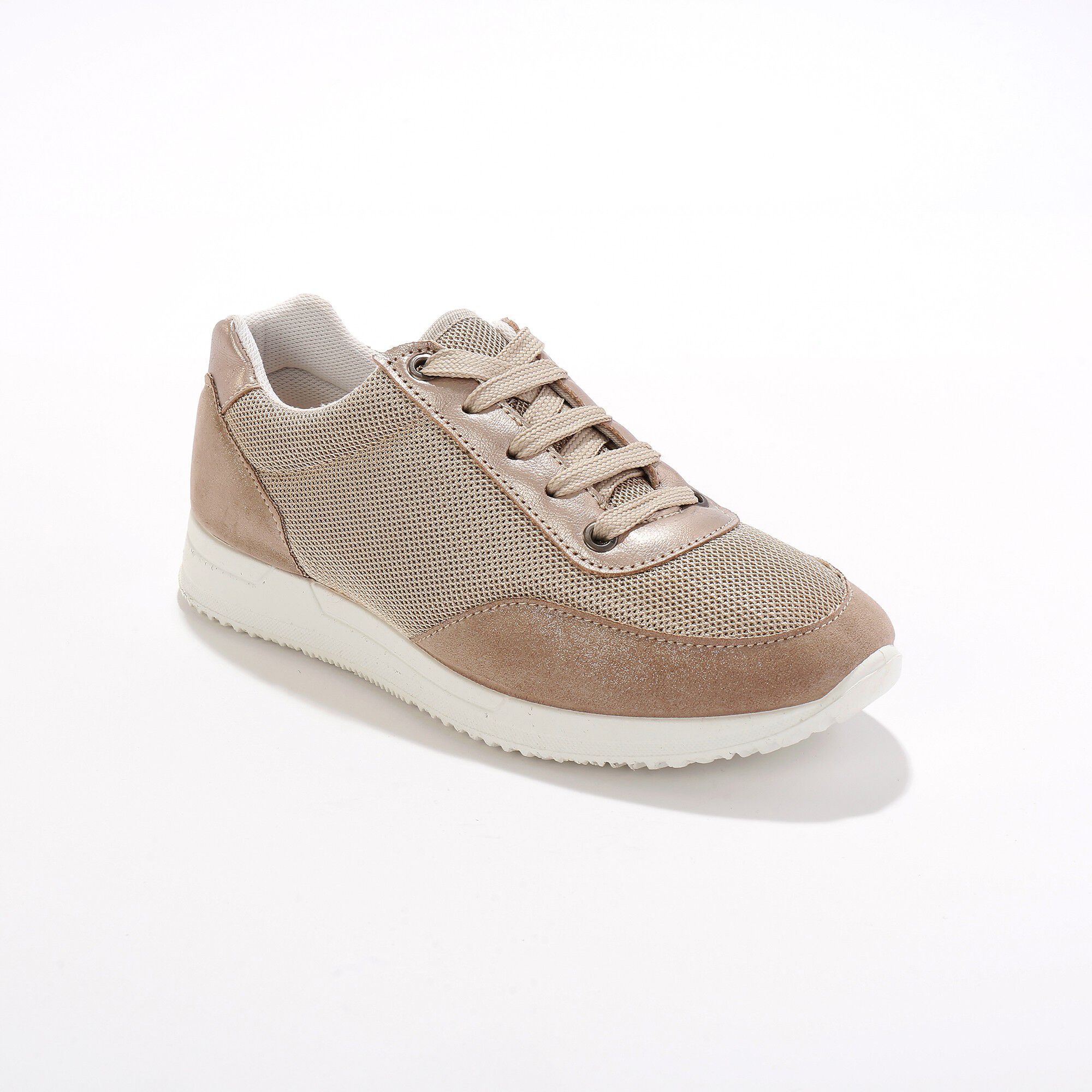 Baskets lacées spécial pieds sensibles en tissu extensible