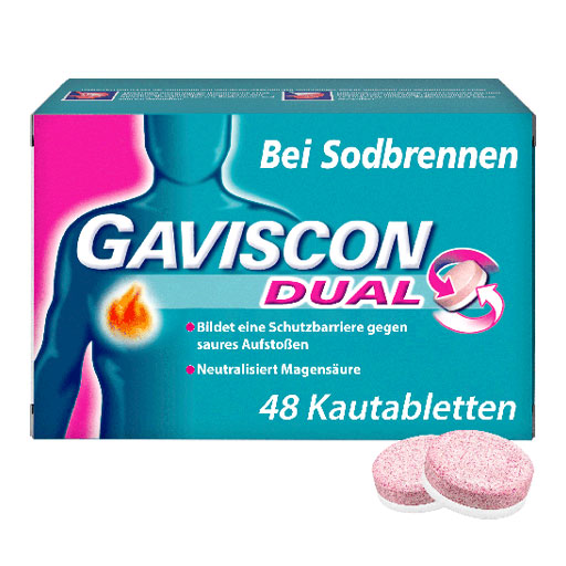 GAVISCON Dual 250mg/106,5mg/187,5mg Kautabletten  48 St  Kautabletten