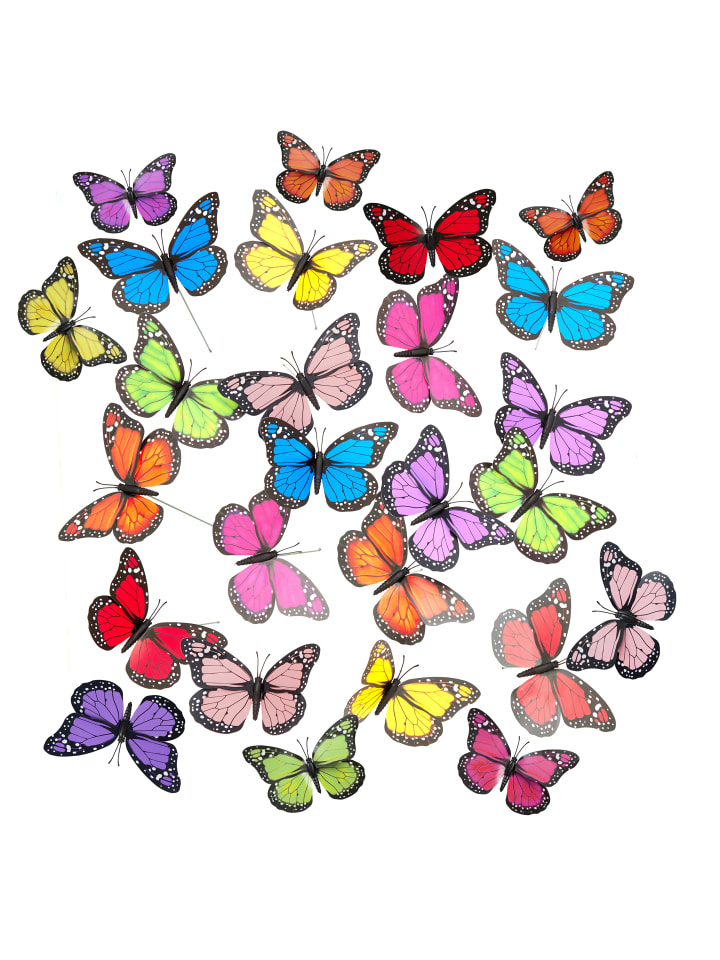 relaxdays 72x Gartendeko Schmetterling in Bunt günstig kaufen onesize