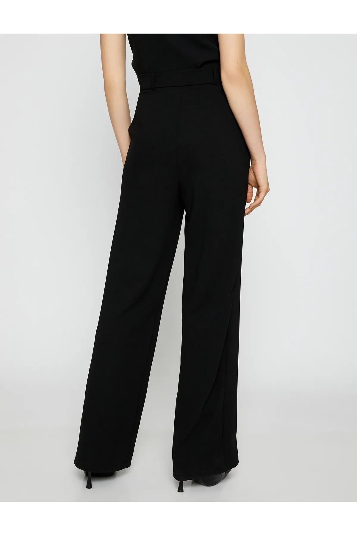 Koton  Palazzo-Hose mit weitem Bein, gerippt und hoher Taille