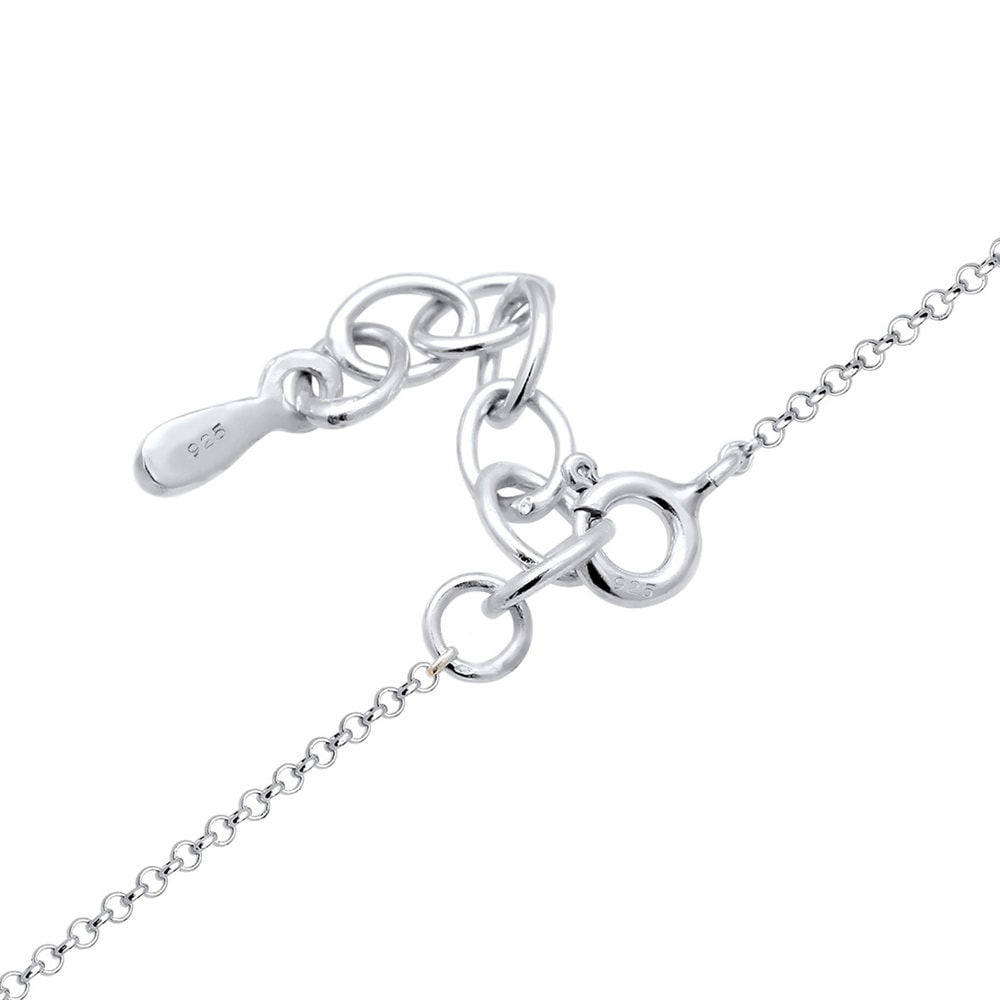 Elli Elli Collier Femme Boule Fleur avec Cristal  - (925/1000) Argent collier