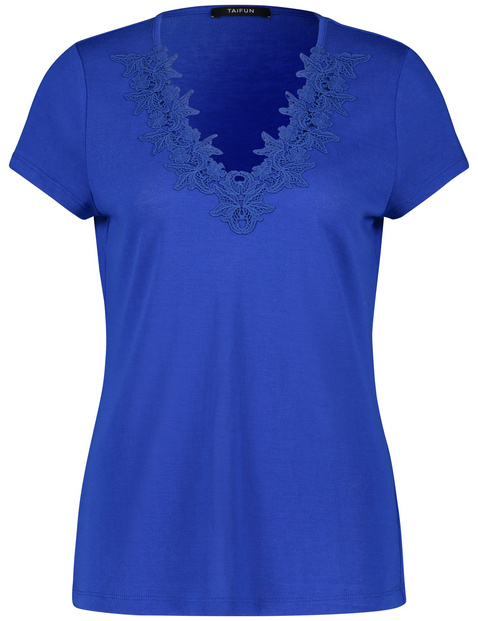 Kurzarmshirt mit Spitze