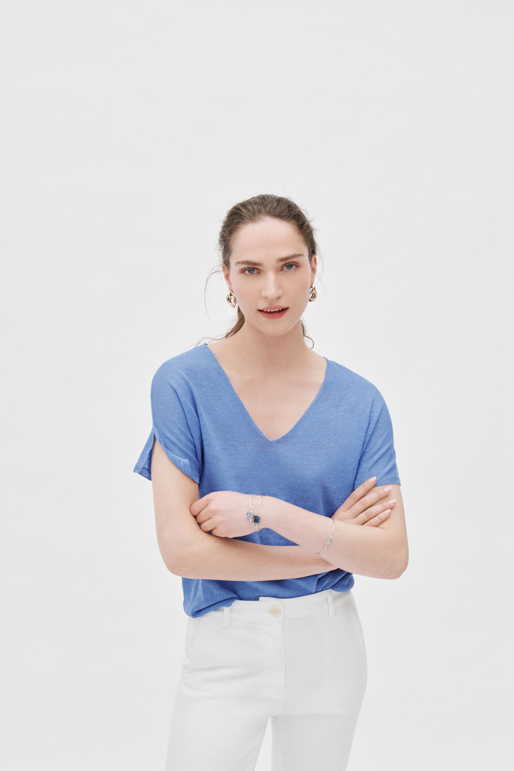 pull milane 100% lin parme femme