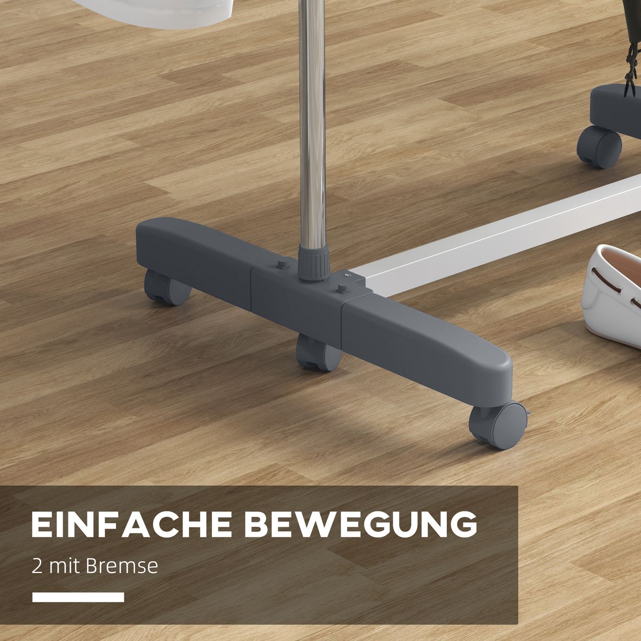HOMCOM Mobiler Wäscheständer Wäschetrockner-Turm Seitenflügel auf 3/4 Ebenen Grau