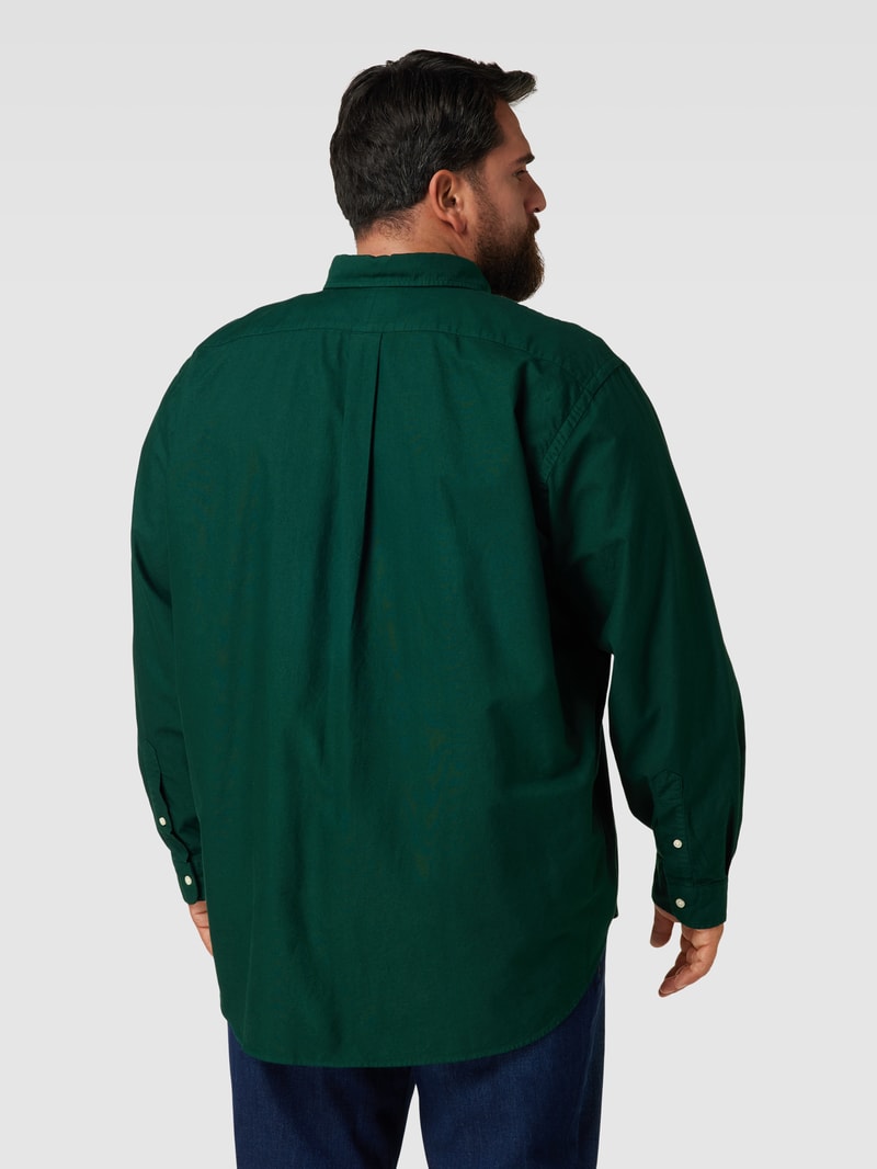 PLUS SIZE Freizeithemd mit Label-Stitching in dunkelgrün