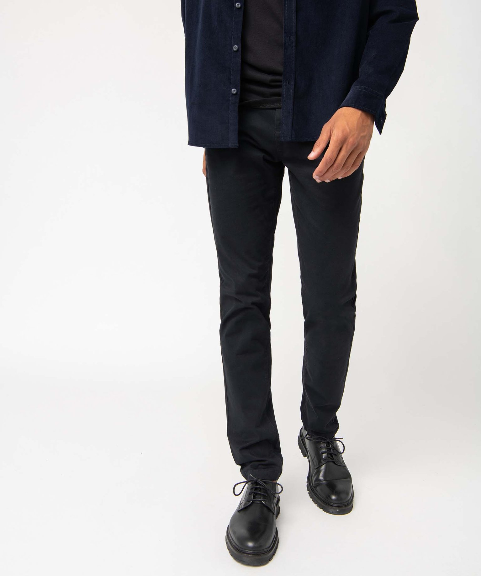 Pantalon chino en coton stretch homme noir | GEMO