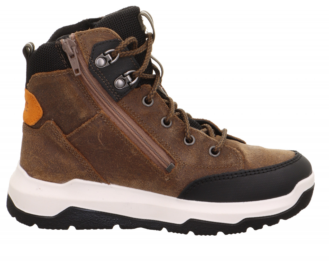 SPACE - Braun/Orange Boots mit Reißverschluss