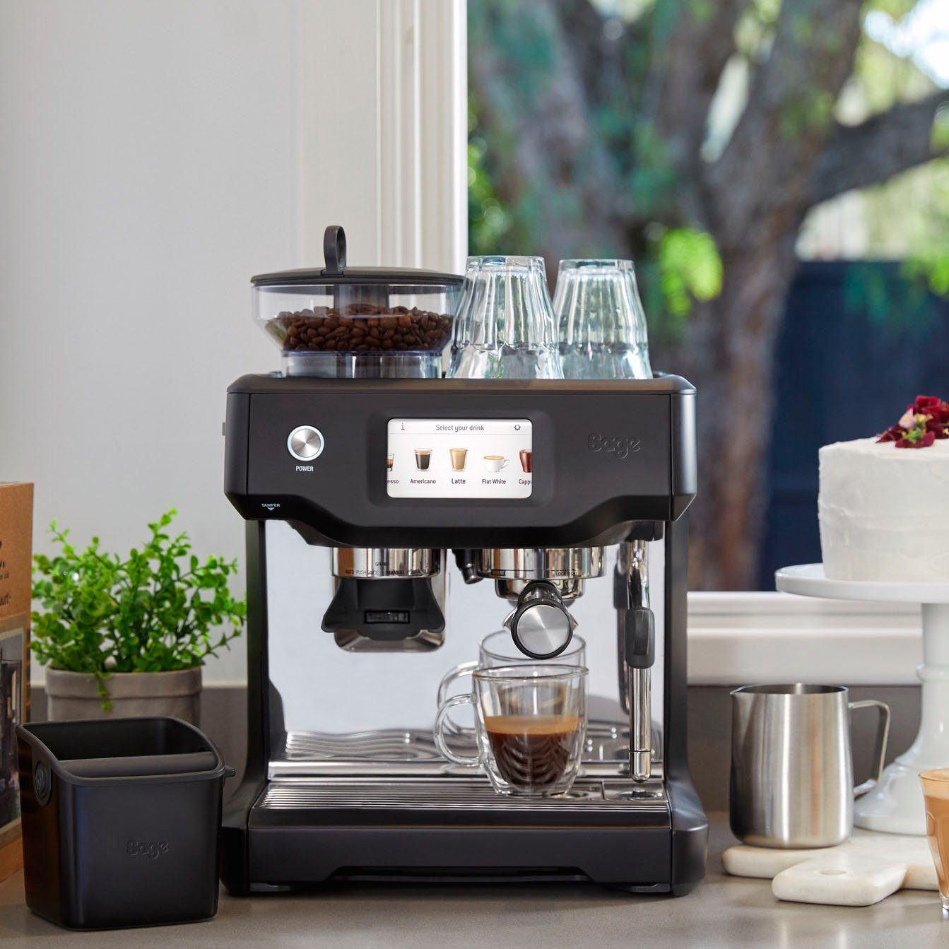 Sage Espressomaschine the Barista Touch, SES880BTR, Black Truffle