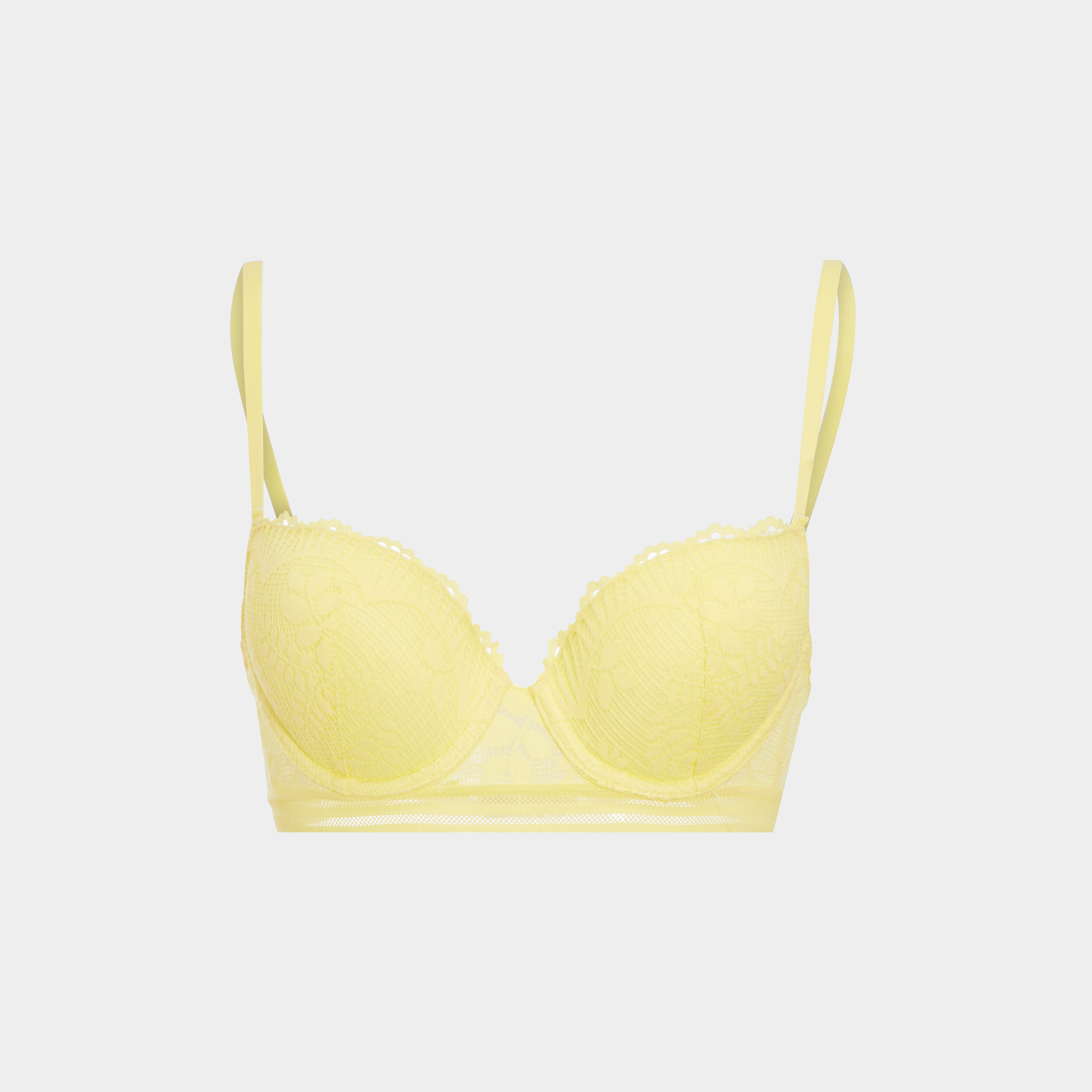 Soutien-gorge corbeille avec dentelle jaune citron femme | La Halle