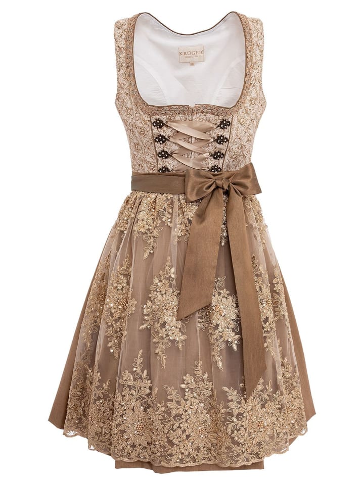KRÜGER Midi Dirndl 115067 in beige günstig kaufen
