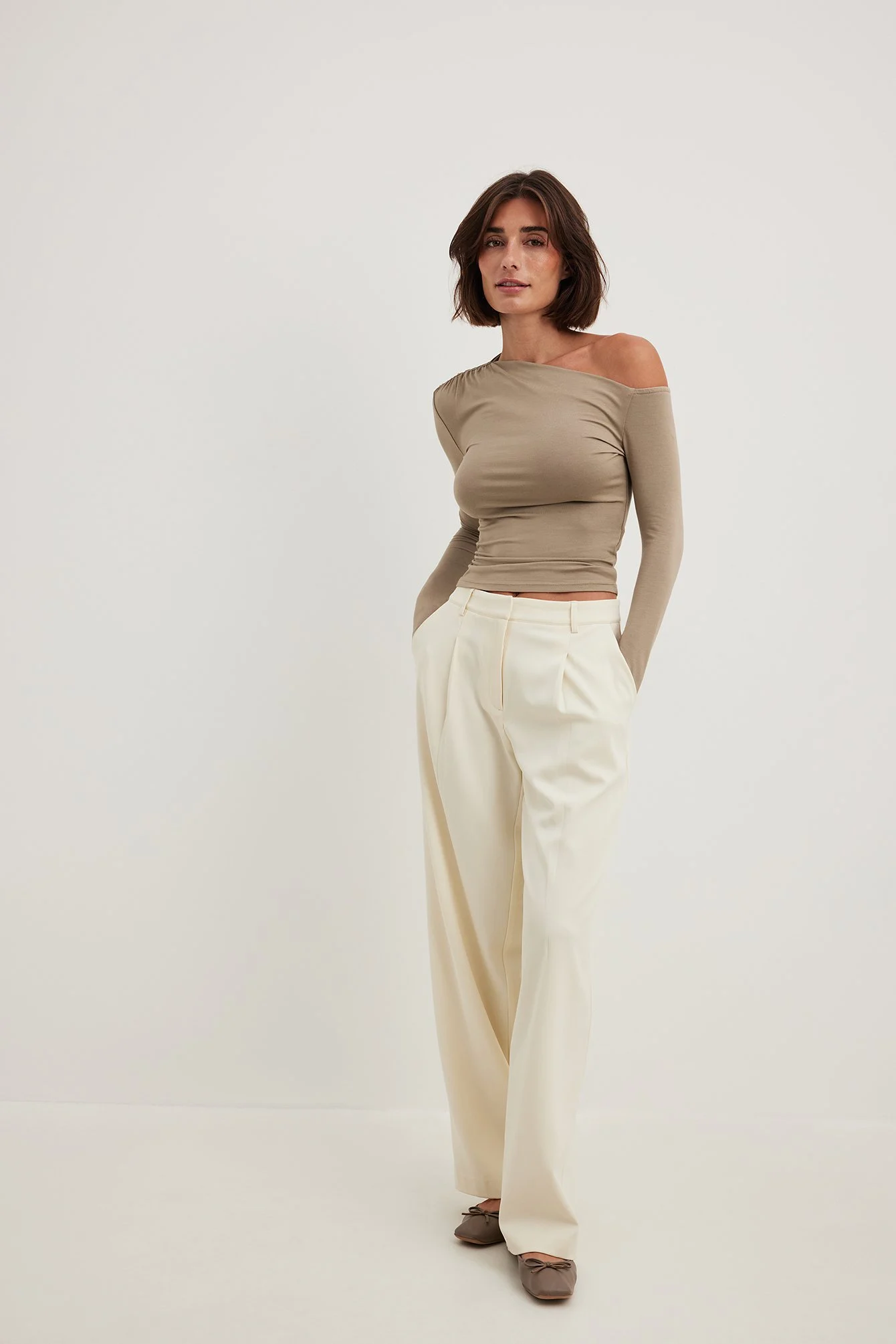 Schulterfreies Jersey-Top
