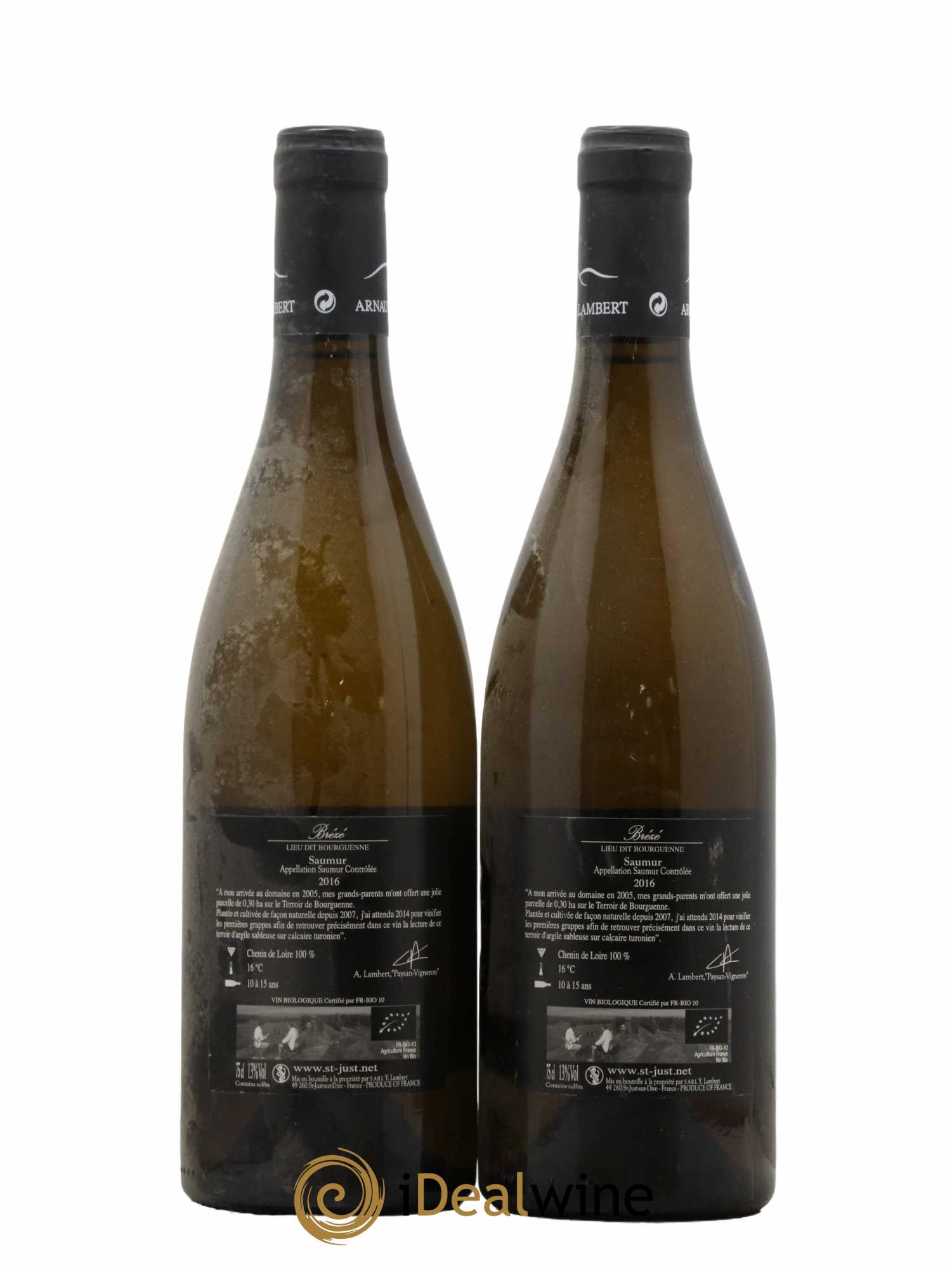 Saumur Brézé Domaine de Saint Just 2016 - Lot de 2 Bouteilles