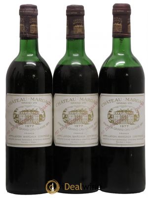 Château Margaux 1er Grand Cru Classé  1977 - Lot de 3 Bouteilles