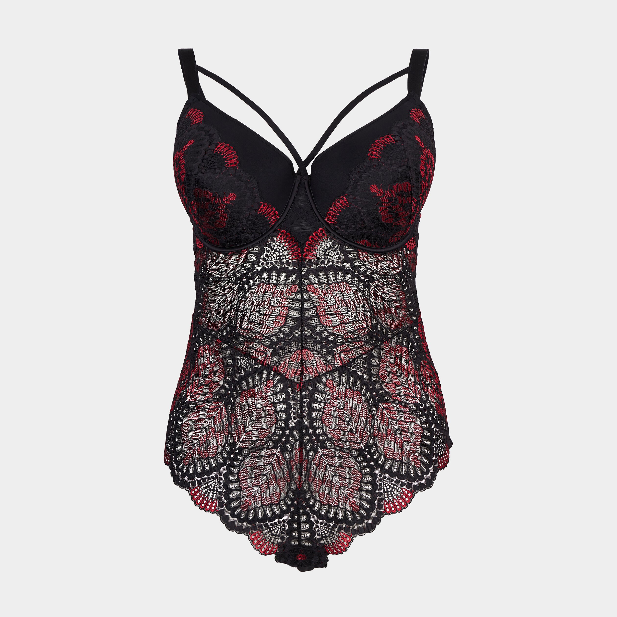 Body en dentelle rose framboise femme grande taille | La Halle