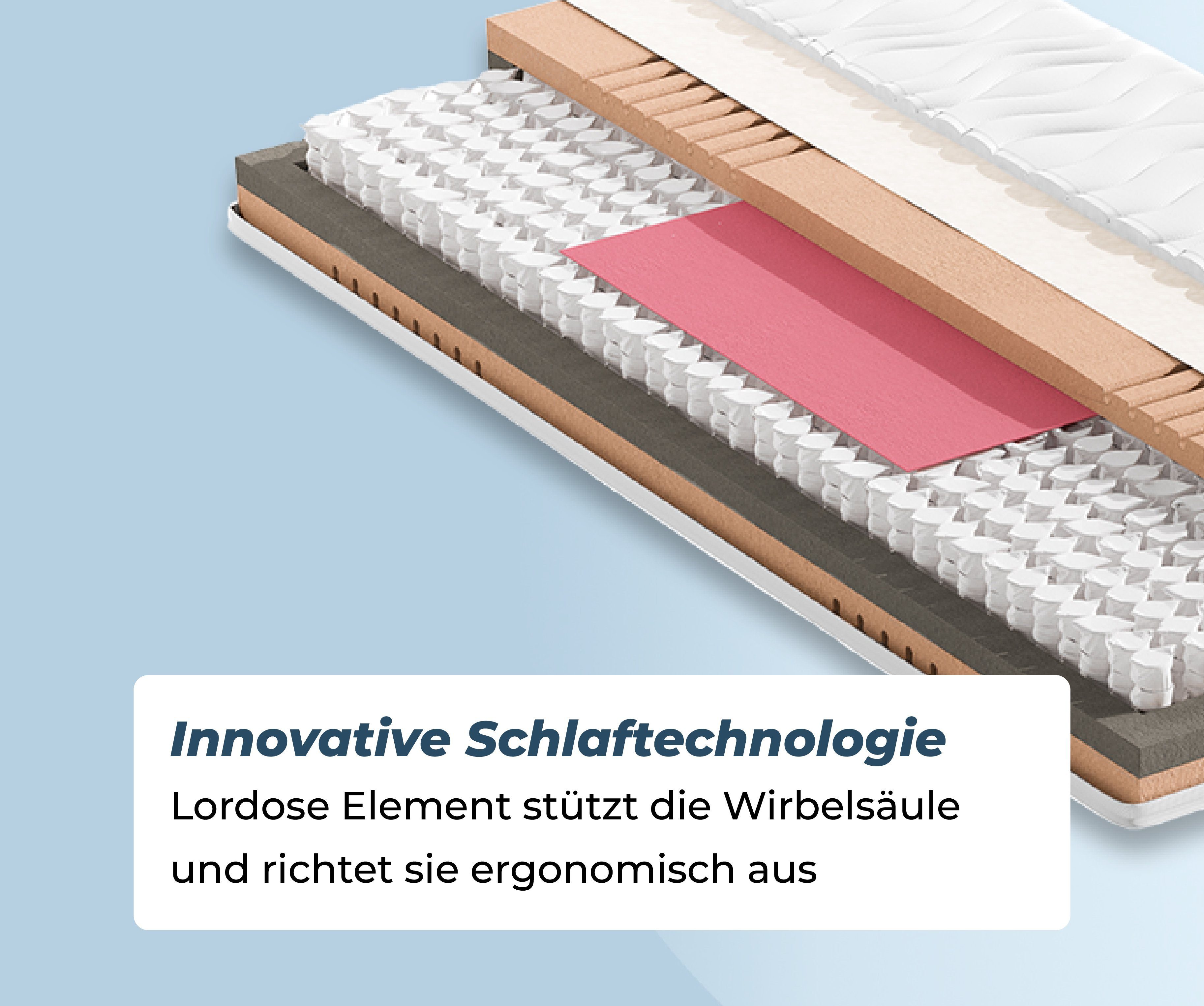 Taschenfederkernmatratze liegegut™ Hybrid Matratze, liegegut, 20 cm hoch, Matratze in 90x200 cm und weiteren Größen, Premium Matratze