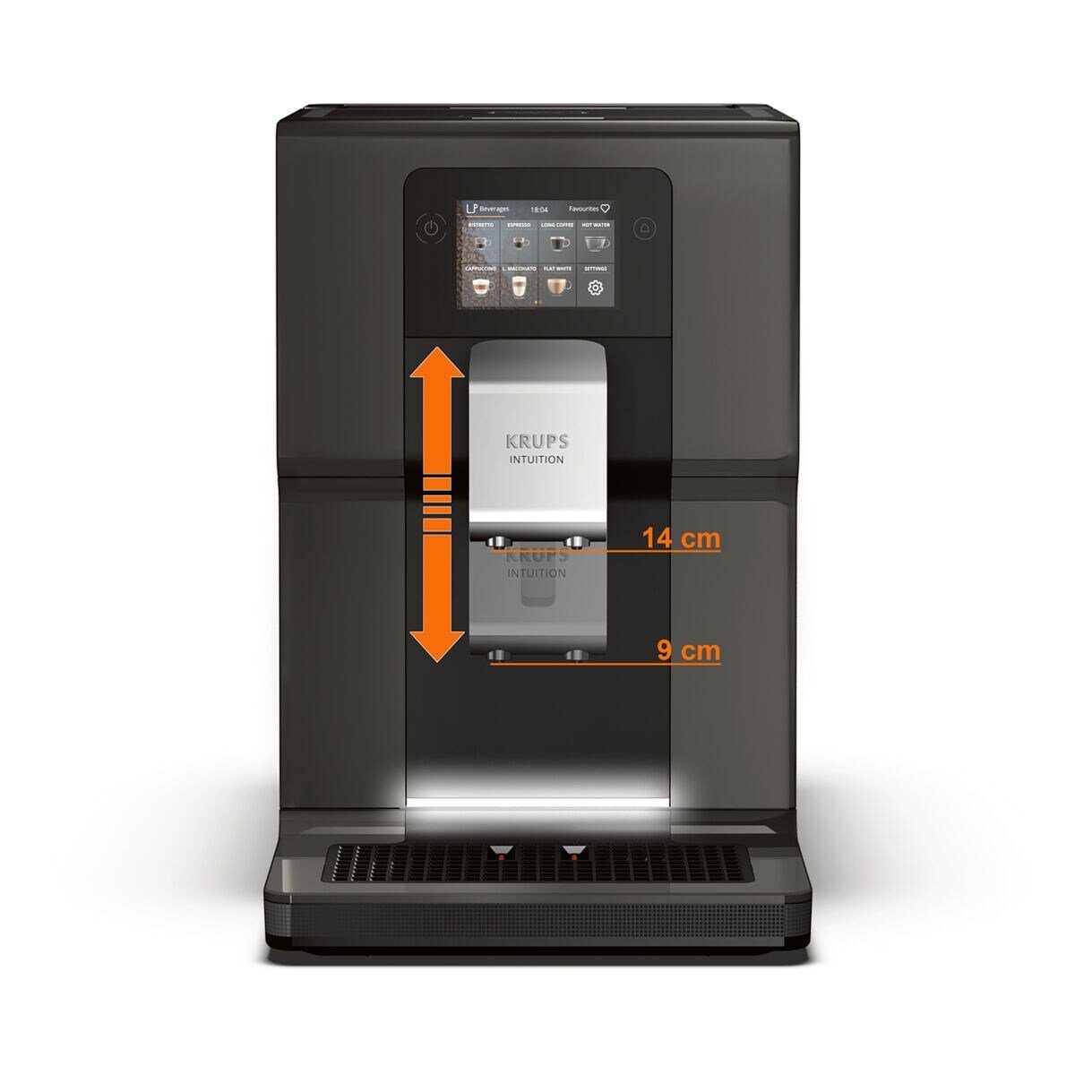 Krups Kaffeevollautomat Intuition Preference EA872B, mit Edelstahl-Mahlwerk und Touchscreen, 1450 W