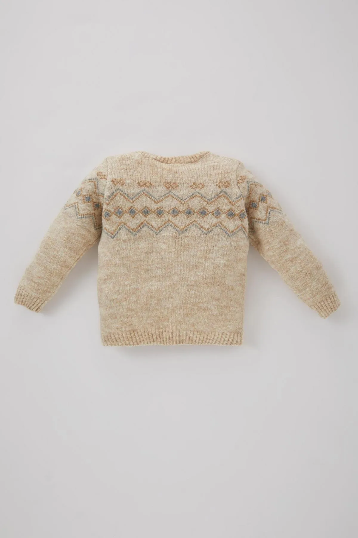 DeFacto  Pullover mit Rundhalsausschnitt und Ethnomuster für Babys (Jungen). Normale Passform
