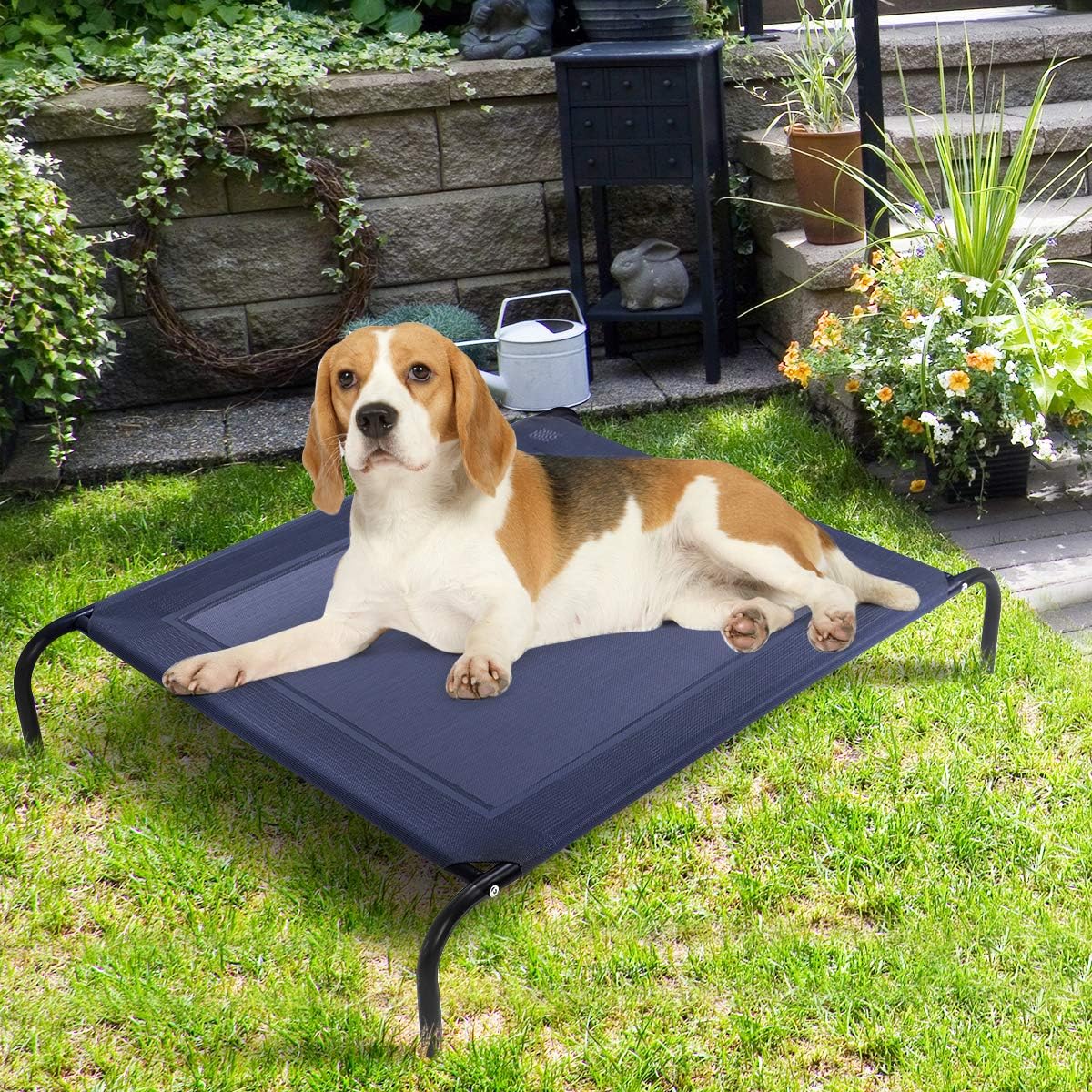 Costway Hundebett Metall Sommer, Hundeliege Garten