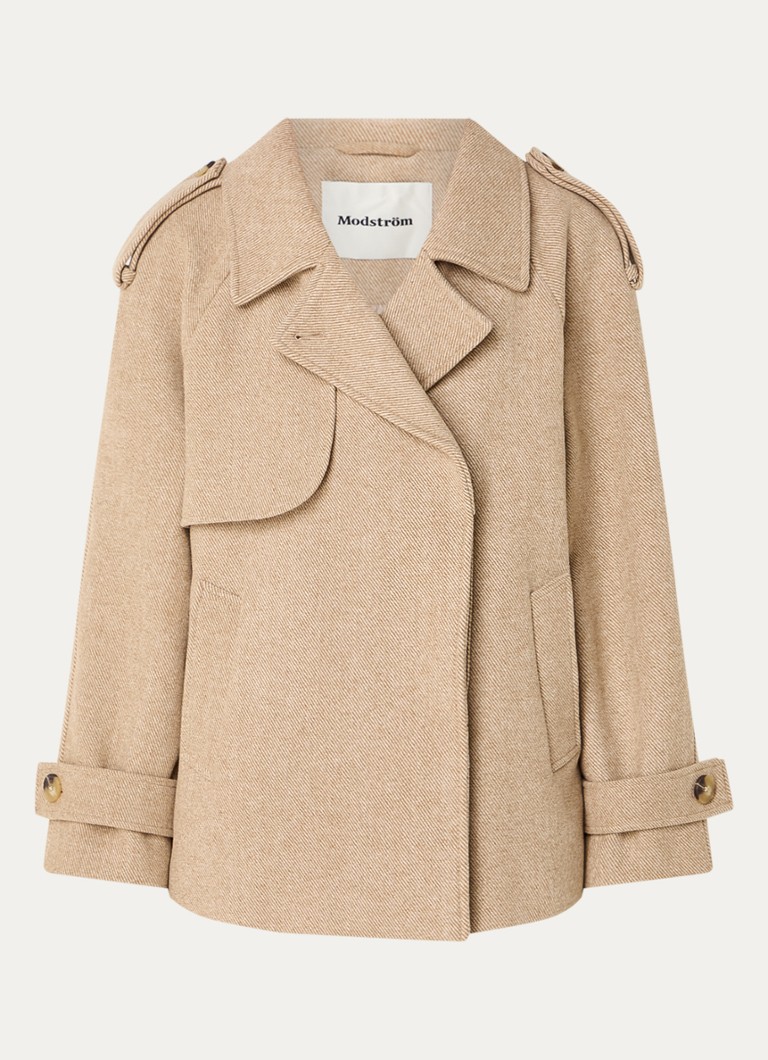 Cappotto Esmund di Modström de lana mixta z boczną kieszenią