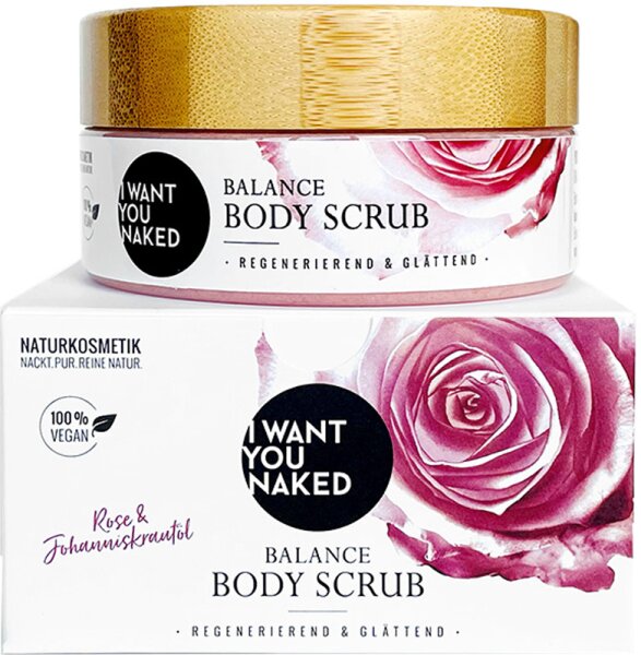 I Want You Naked Balance Rose & Johanniskraut-Öl Körperpeeling