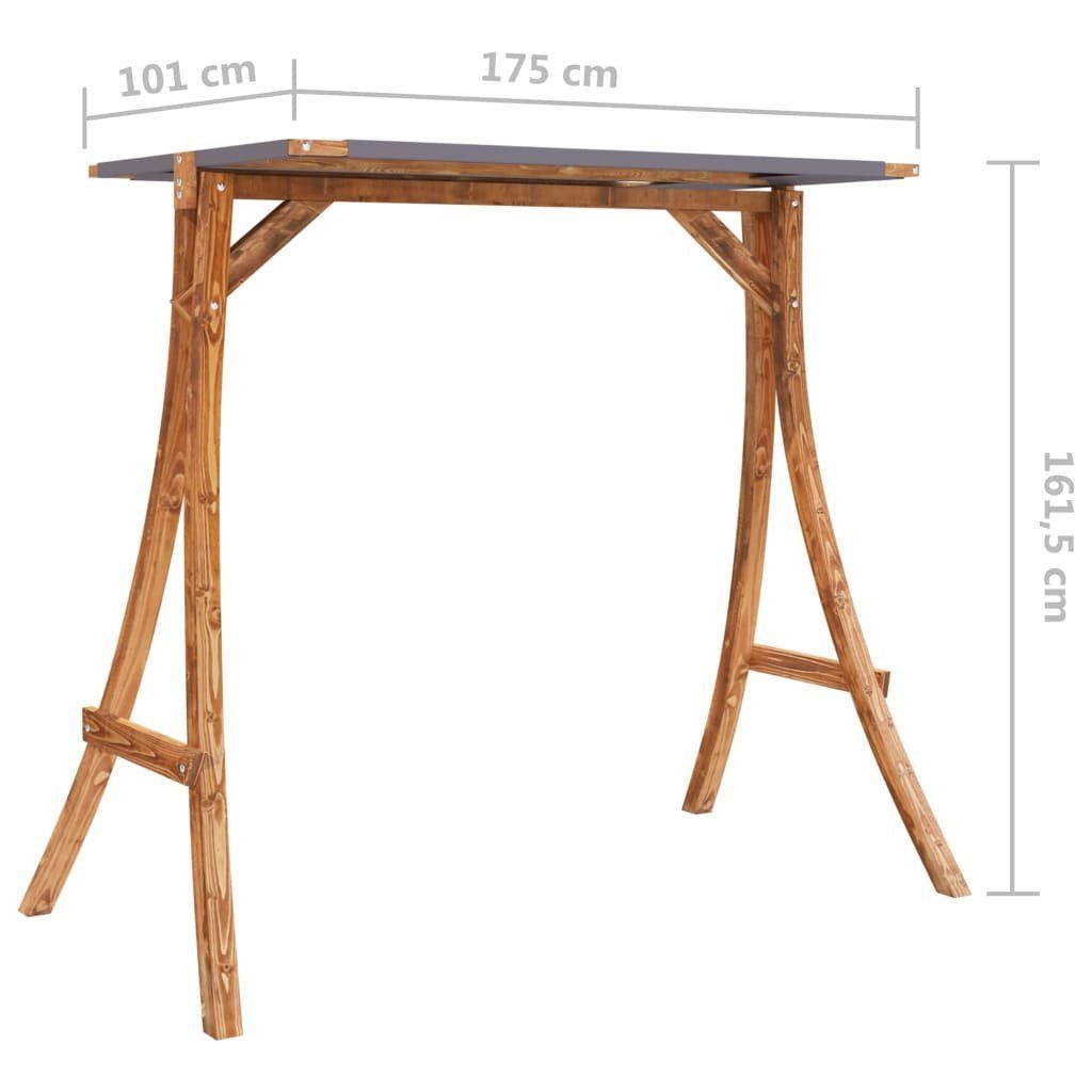 vidaXL Hollywoodschaukel Schaukelgestell mit Dach Anthrazit Bugholz mit Teak-Finish Holz