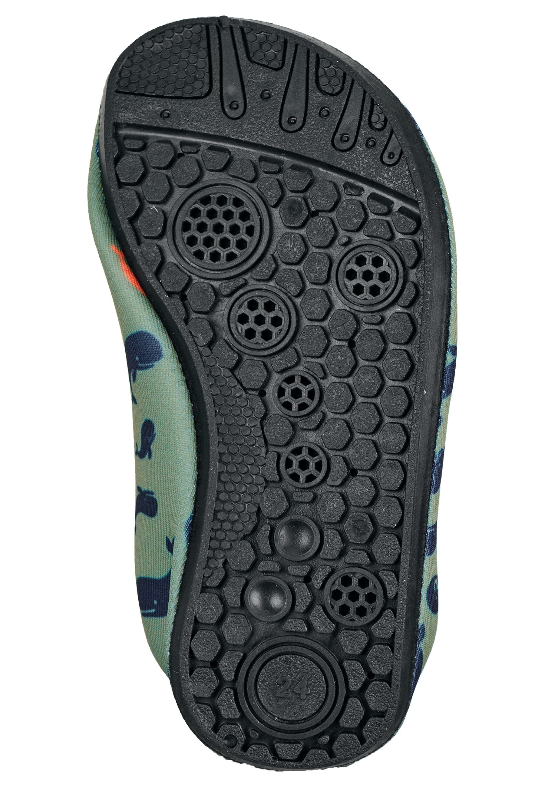 Sterntaler® Badeanzug Aquaschuh Wale Badeschuh Kinder - Aquaschuhe Kinder in Grün bedruckt mit Motiv Wale - Kinder Badeschuhe aus Neopren mit rutschfester Sohle - Badeschuh Junge - Anti-Rutsch-Sohle