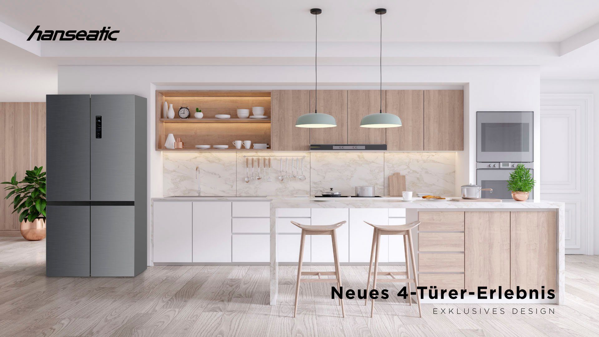 Hanseatic Multi Door HCDA19090DI, 190,0 cm hoch, 90,9 cm breit, NoFrost, Multizone, Display, Türalarm