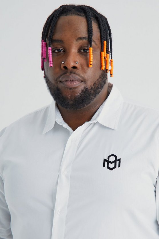 Plus Hemd mit Mini-Stickerei
