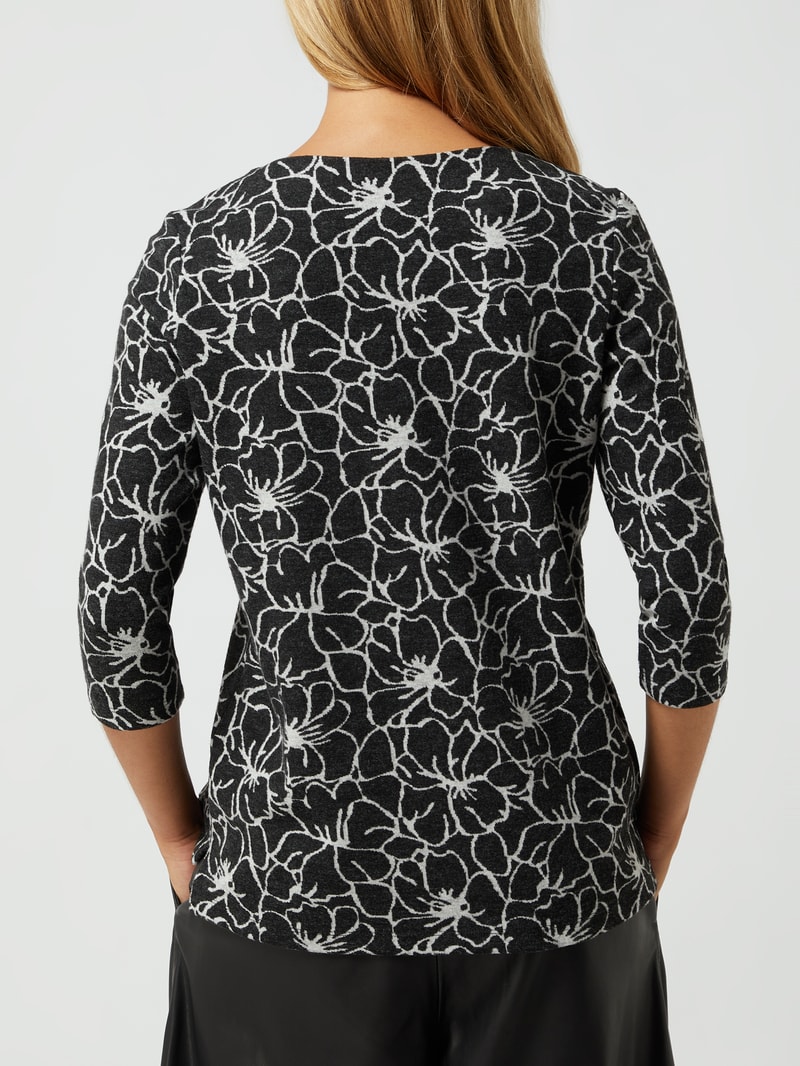 Sweatshirt mit Allover-Muster in schwarz