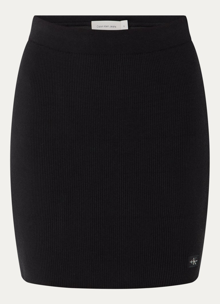 Calvin Klein Rib-knit mini skirt with logo