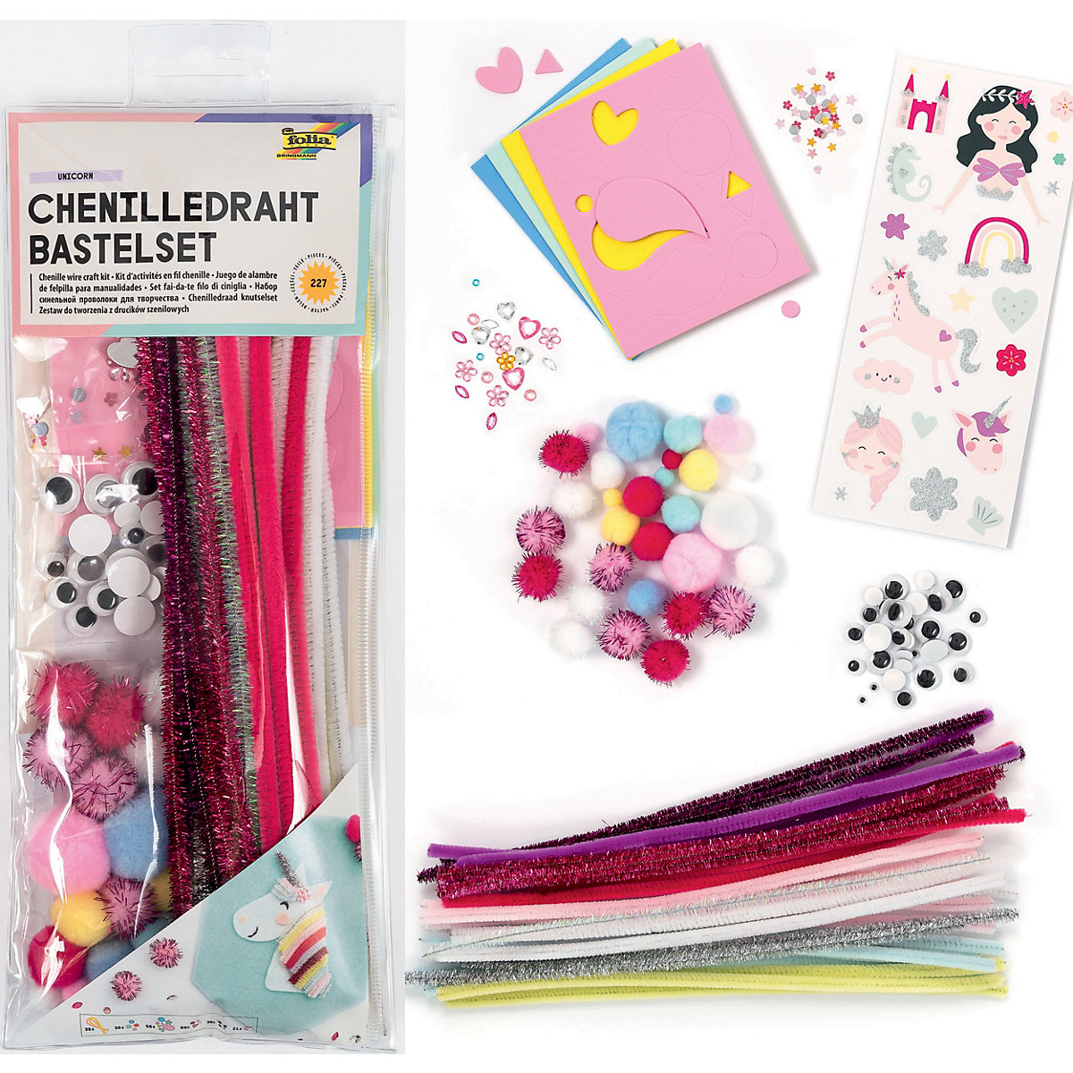 Bastel-Set Chenilledraht UNICORN 227 Teile
