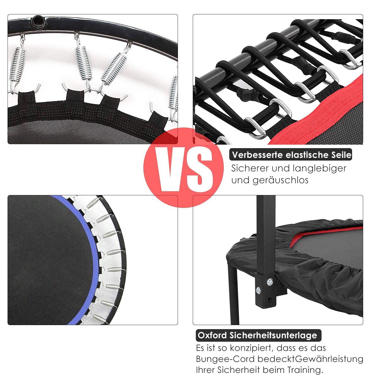 Femor Fitnesstrampolin TX-7300, Ø 127,00 cm, (127), Klappbar,5 - Fach Höhenverstellbarer, Bis 150kg