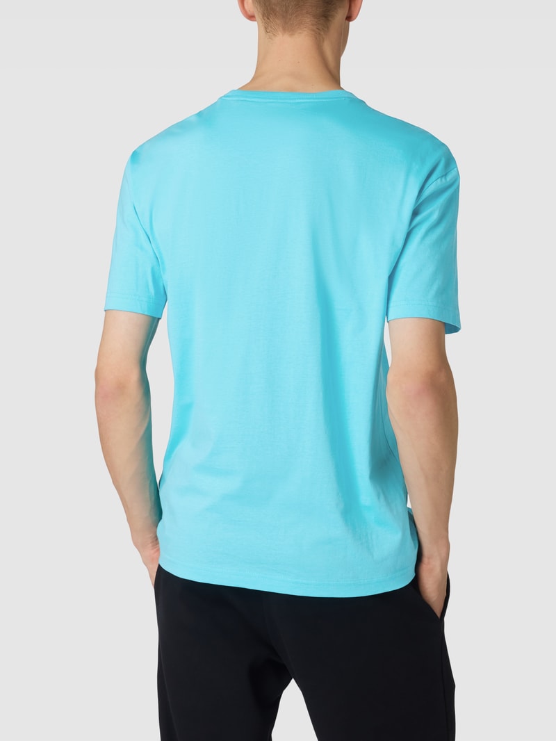T-Shirt mit Label-Print in türkis