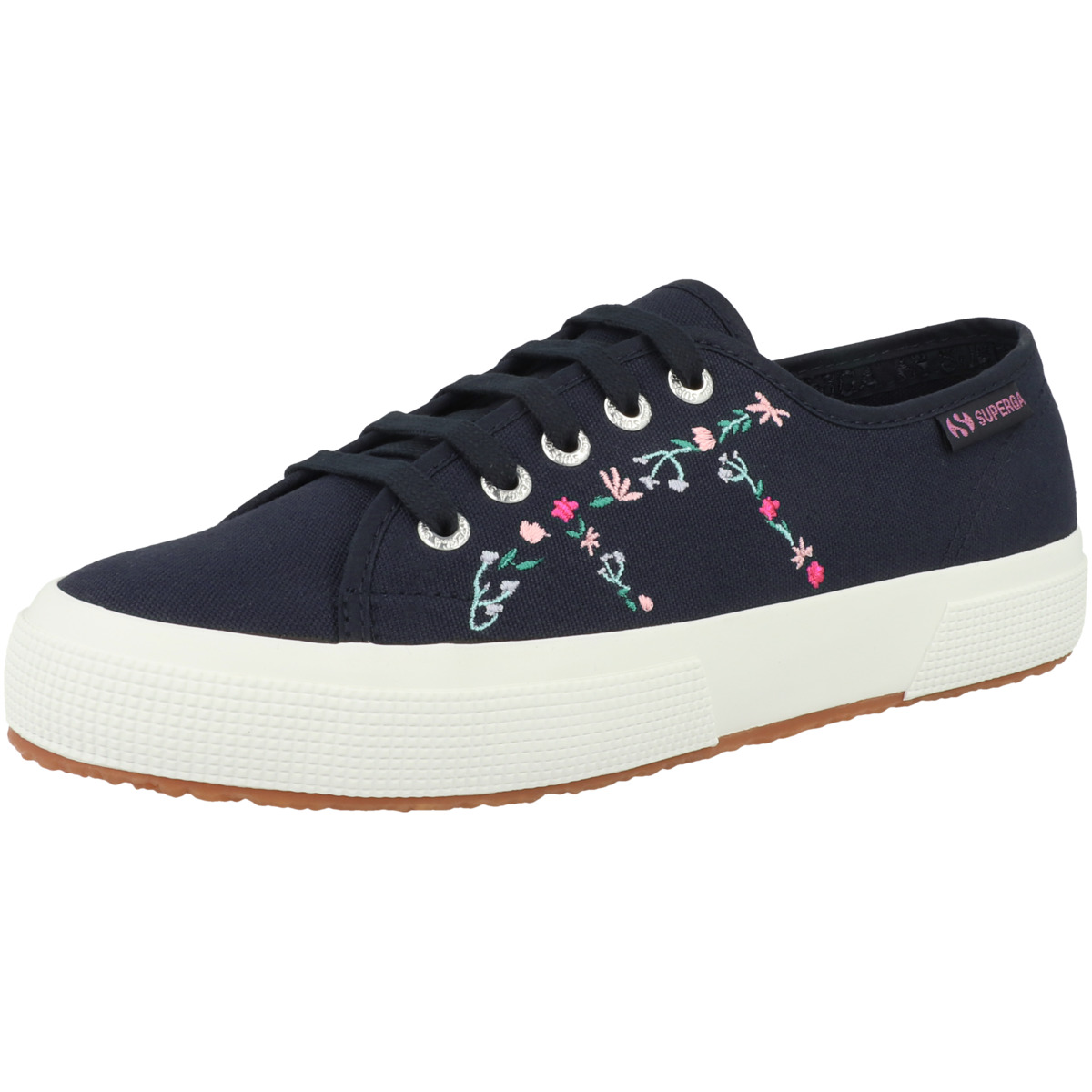 Superga 2750 Little Flower Embroidery Sneaker Low blau