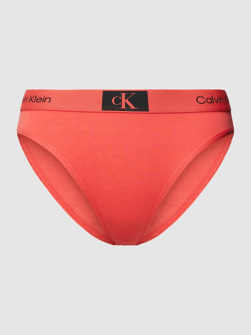 Slip mit Label-Stitching in koralle