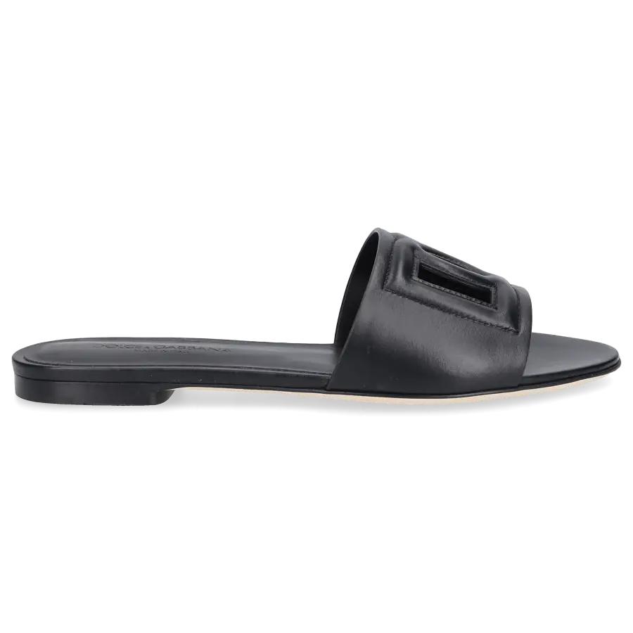 Dolce & Gabbana - Pantoletten BIANCA Kalbsleder - schwarz