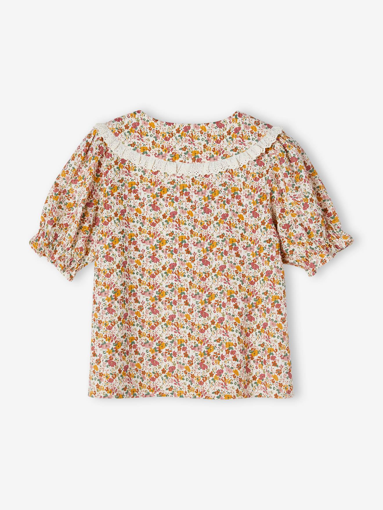 Vertbaudet Kurzärmelige Mädchen Bluse - wollweiß