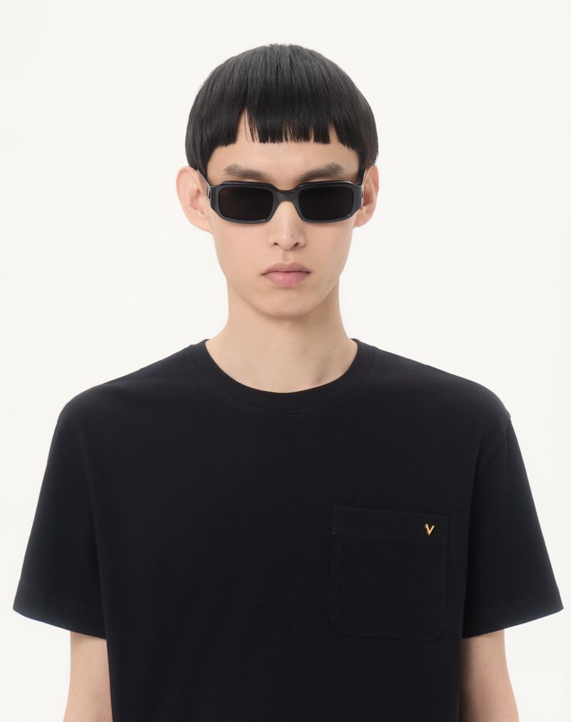 Camiseta Valentino de algodão com detalhes dourados