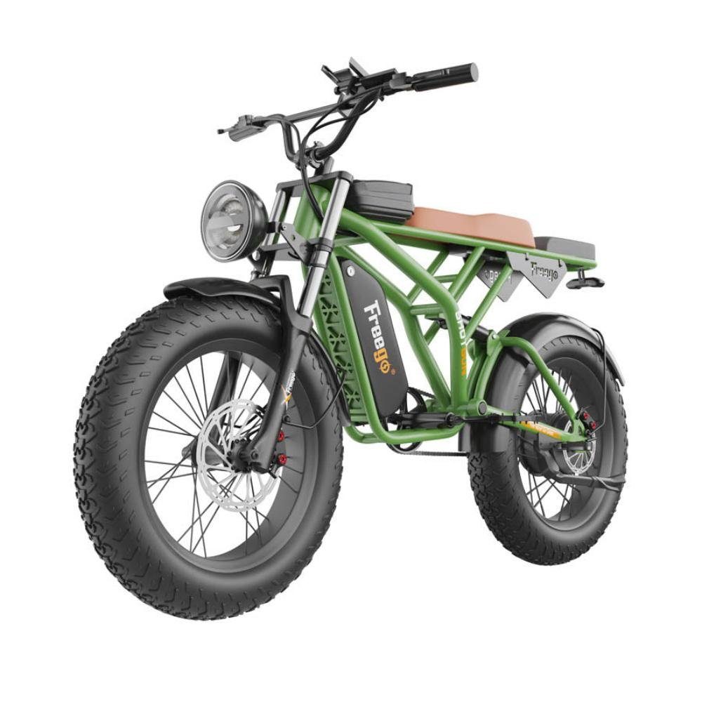 Docrooup E-Bike 20Zoll-Elektrofahrrad,48V 22.5Ah (1080Wh), SHIMANO 7-Gang, max.25km/h, Heckmotor, (Doppelbremsen vorne und hinten (hydraulisch),Vollfederung für vorne und hinten, 20 x 4 Zoll breite Luftreifen, geländetauglich)