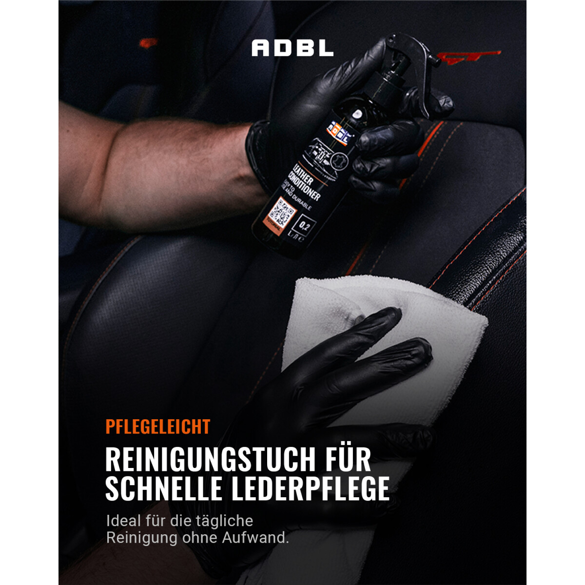 ADBL Lea Leder-Reinigungstuch 340GSM 40×40