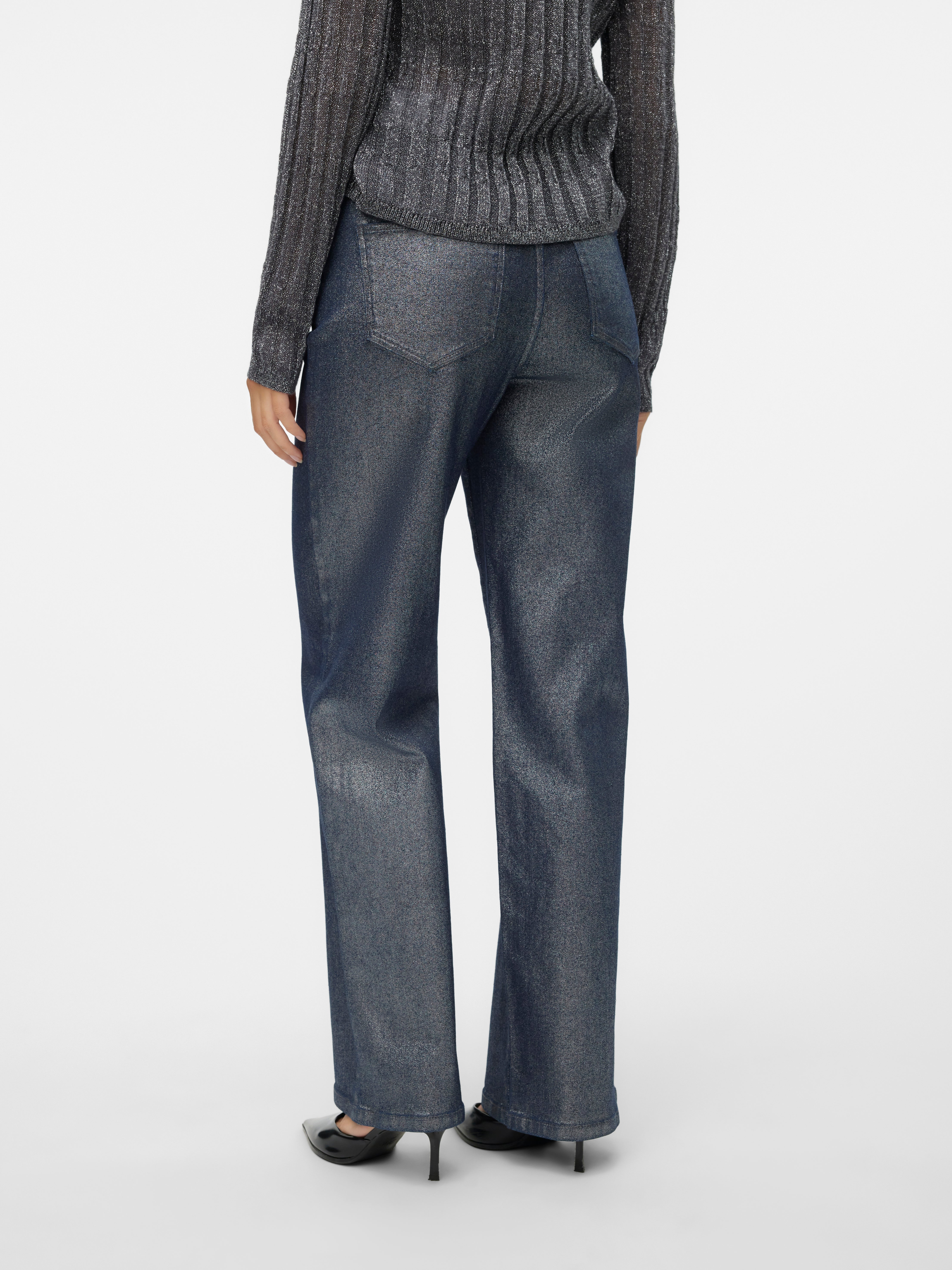 VMTESSA Hohe Taille Weit geschnitten Jeans