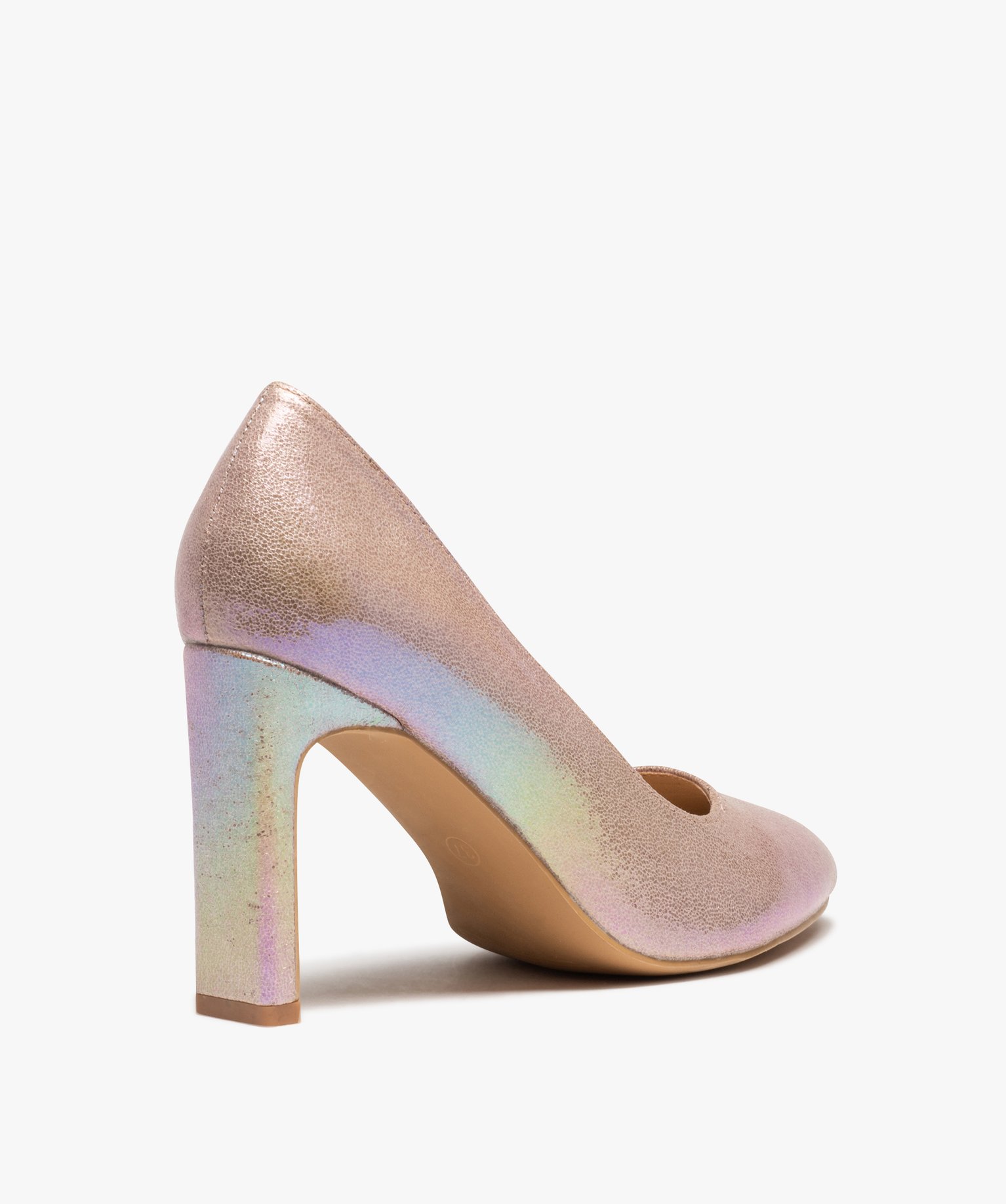 Escarpins femme à talon haut dessus irisé rose | GEMO