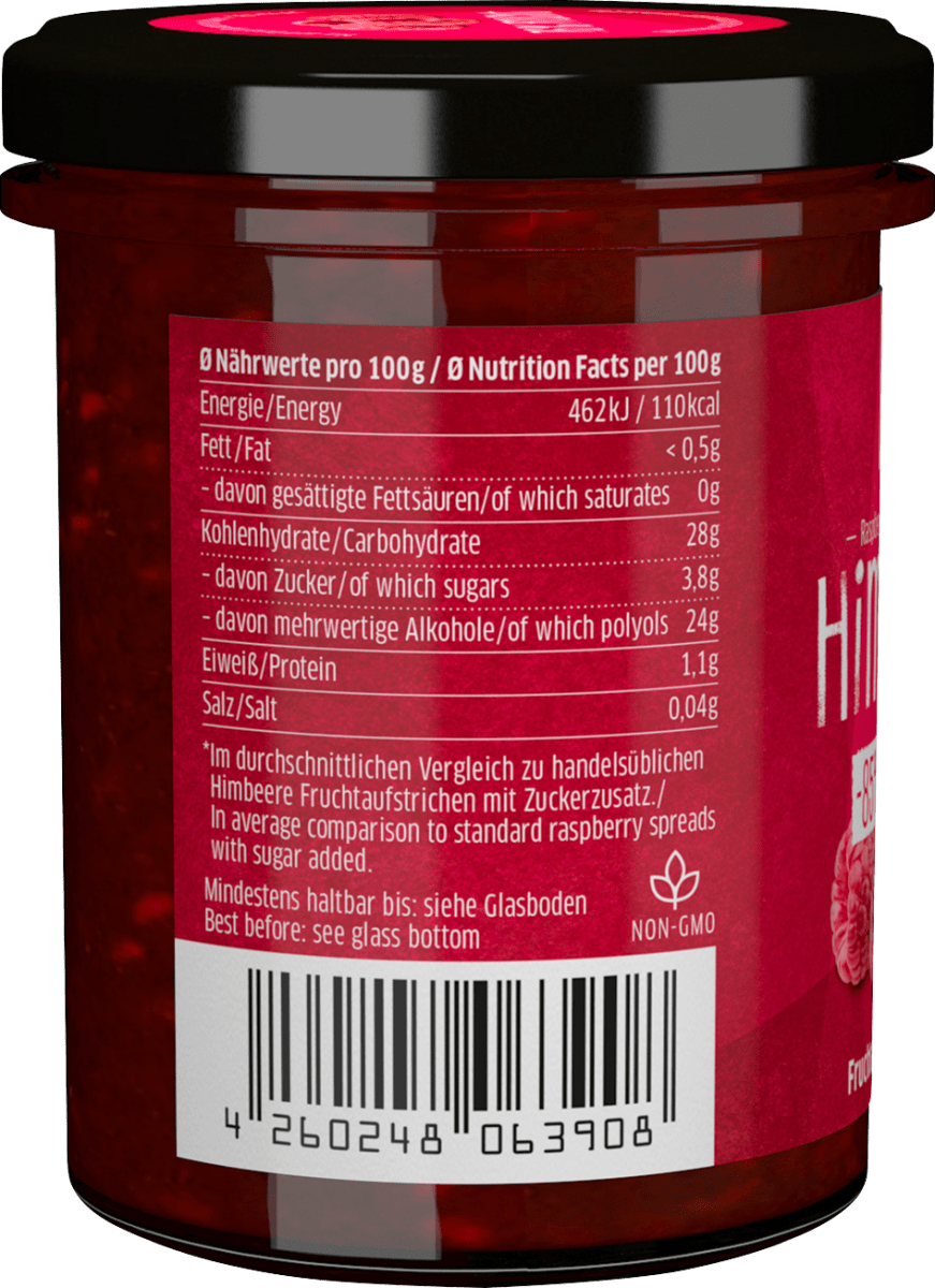 Fruchtaufstrich, Himbeere mit Xylit, 220 g