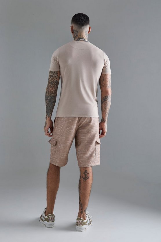 Tall strukturierte Cargo-Shorts