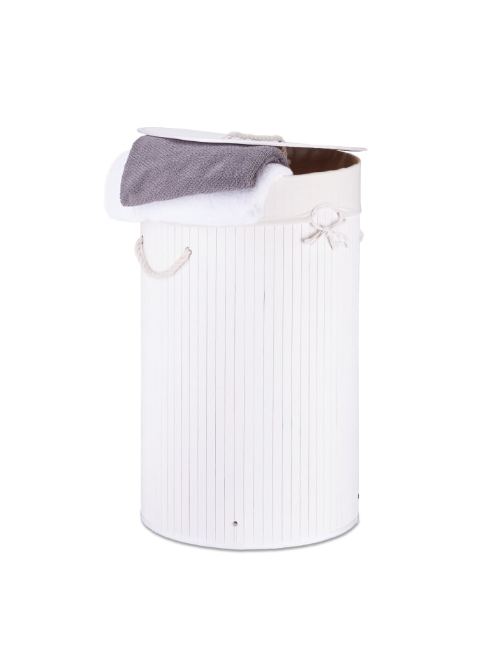 relaxdays Wäschekorb in Weiß - (H)65 x Ø41 cm günstig kaufen onesize