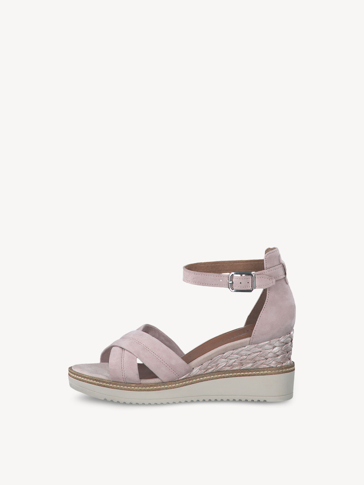 Sandale à talon en cuir - beige