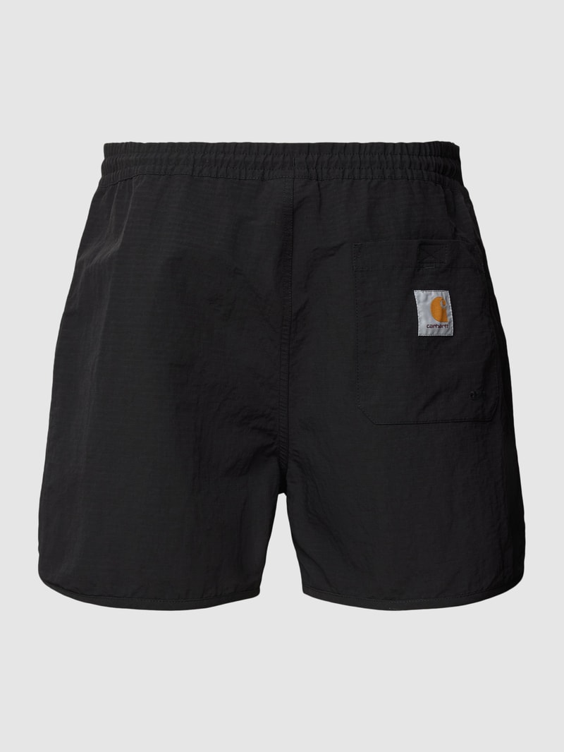 Badehose mit Label-Patch Modell 'RUNE' in schwarz