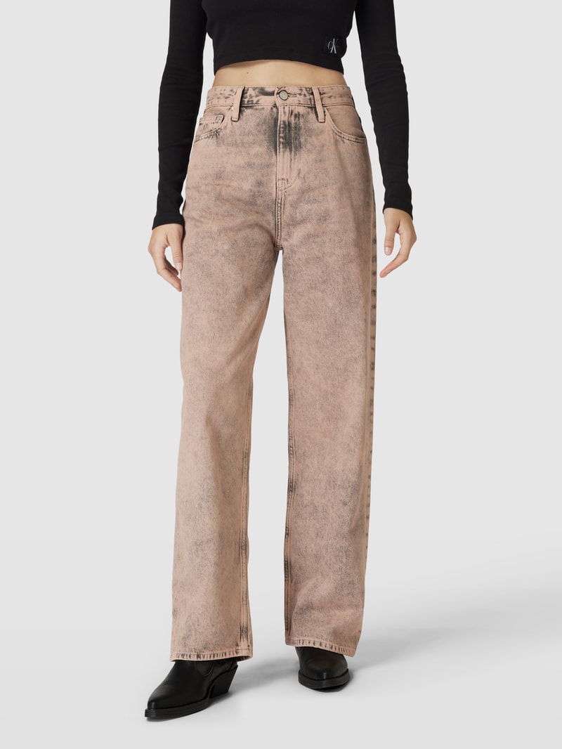 High Waist Jeans im Used-Look Modell 'HIGH RISE' in sand