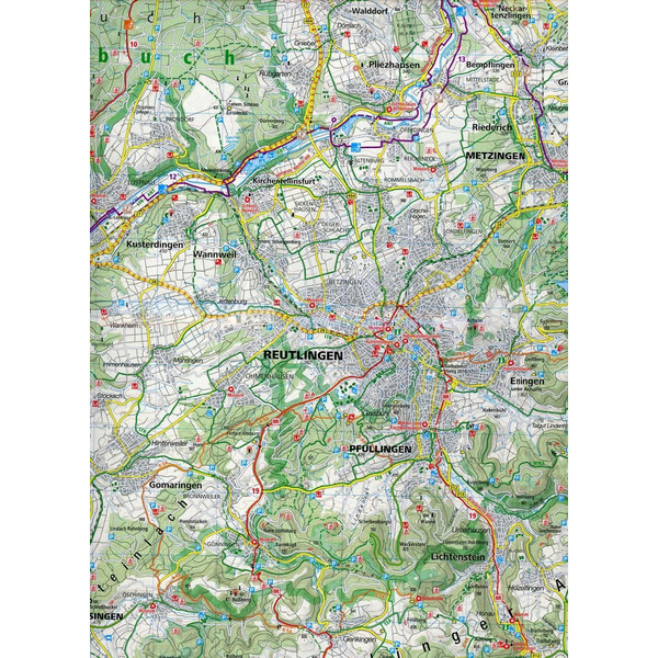 Stuttgart - Reutlingen - Münsinger Alb 1 : 70 000 - Fahrradkarte