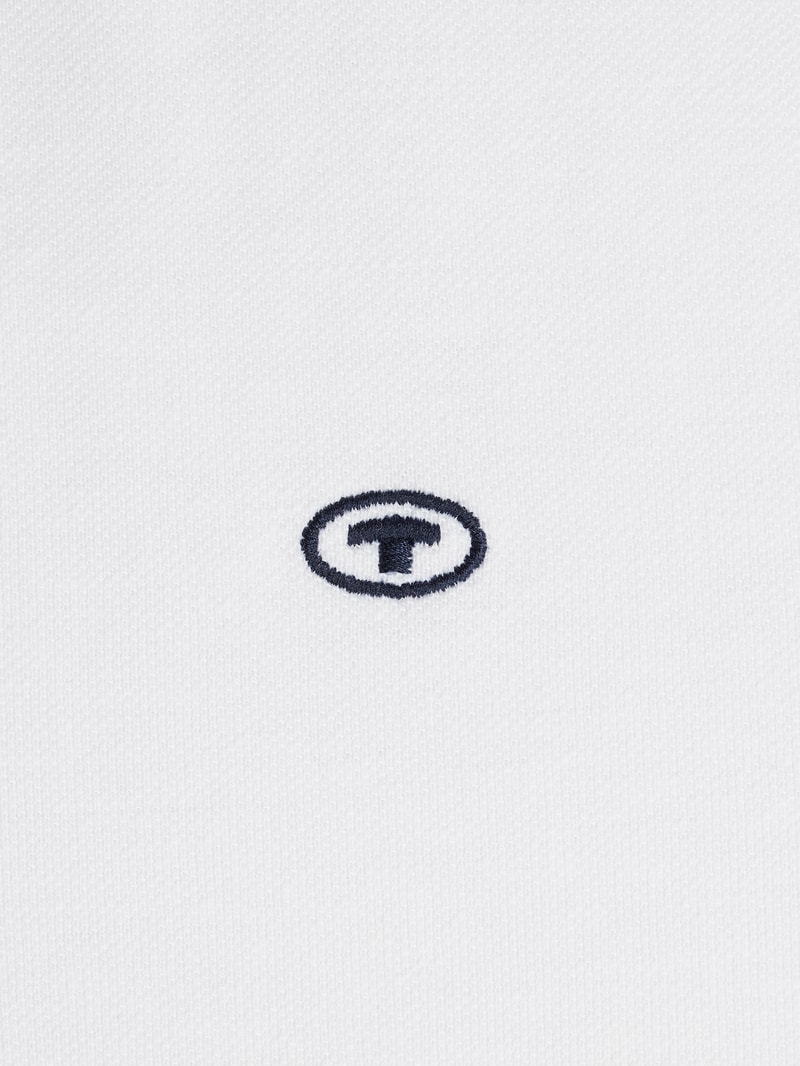 Poloshirt mit Logo-Stitching Modell 'Basic' in weiß